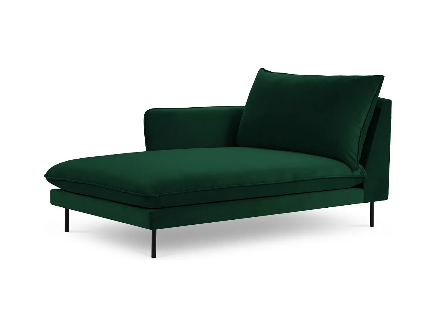 Cosmopolitan Design - Linker meridiaan "Vienna" Flueel, Flessengroen - 170x110x95cm