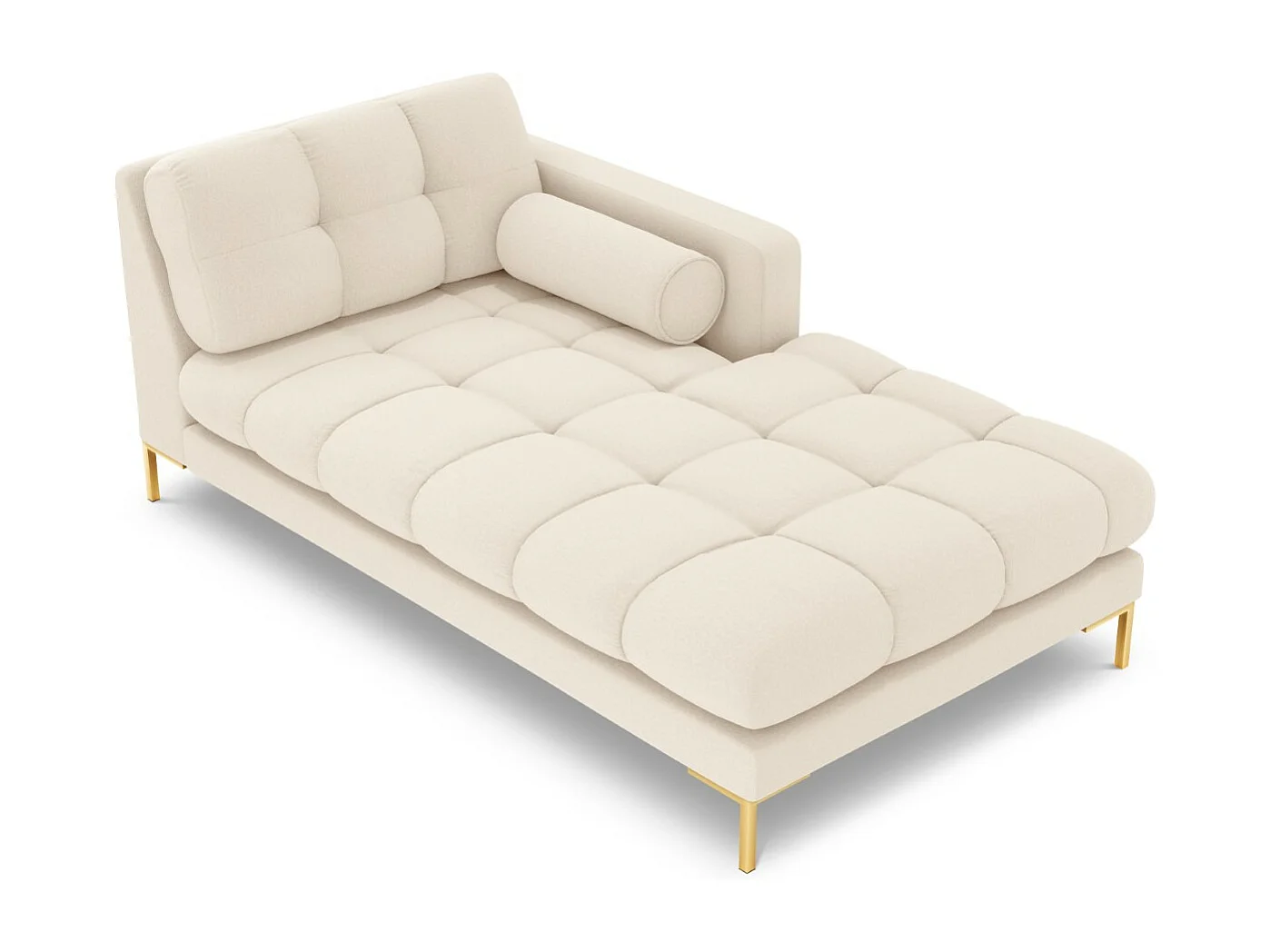 Cosmopolitan Design - Chaise longue destra "Bali" in tessuto strutturato beige chiaro - 185x102x75cm