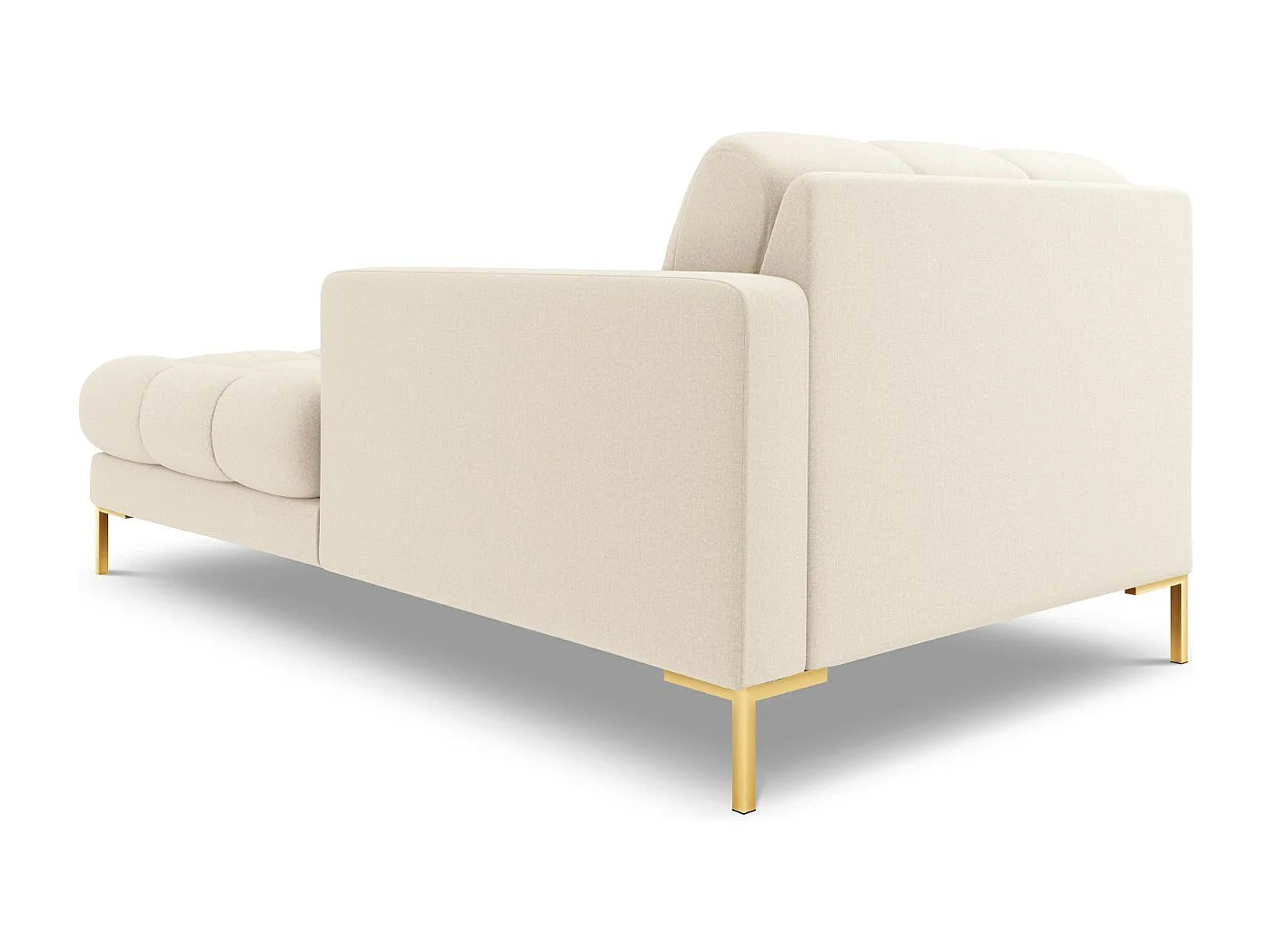 Cosmopolitan Design - Méridienne droite "Bali" en tissu structurel beige clair - 185x102x75cm