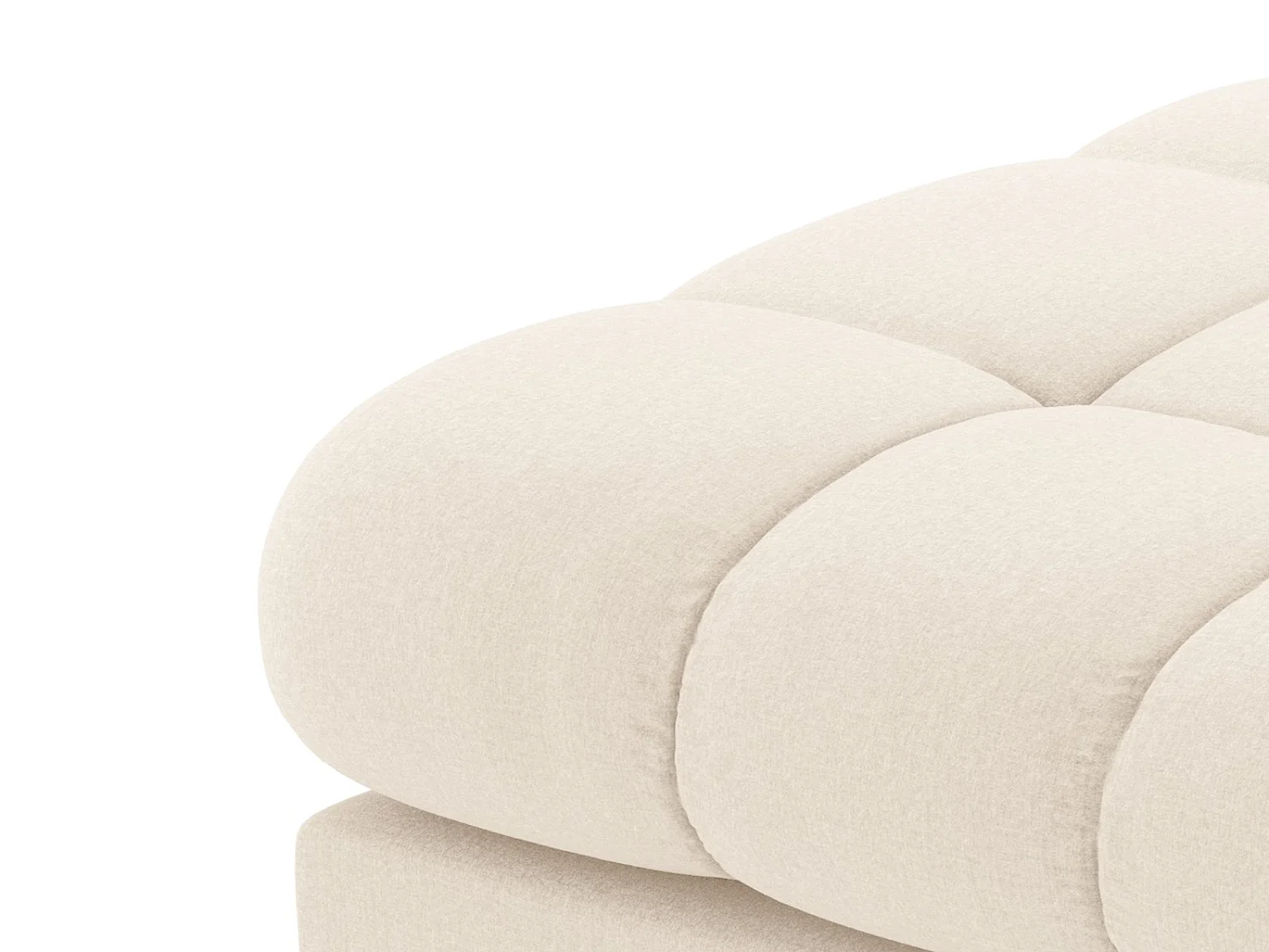 Cosmopolitan Design - Méridienne droite "Bali" en tissu structurel beige clair - 185x102x75cm