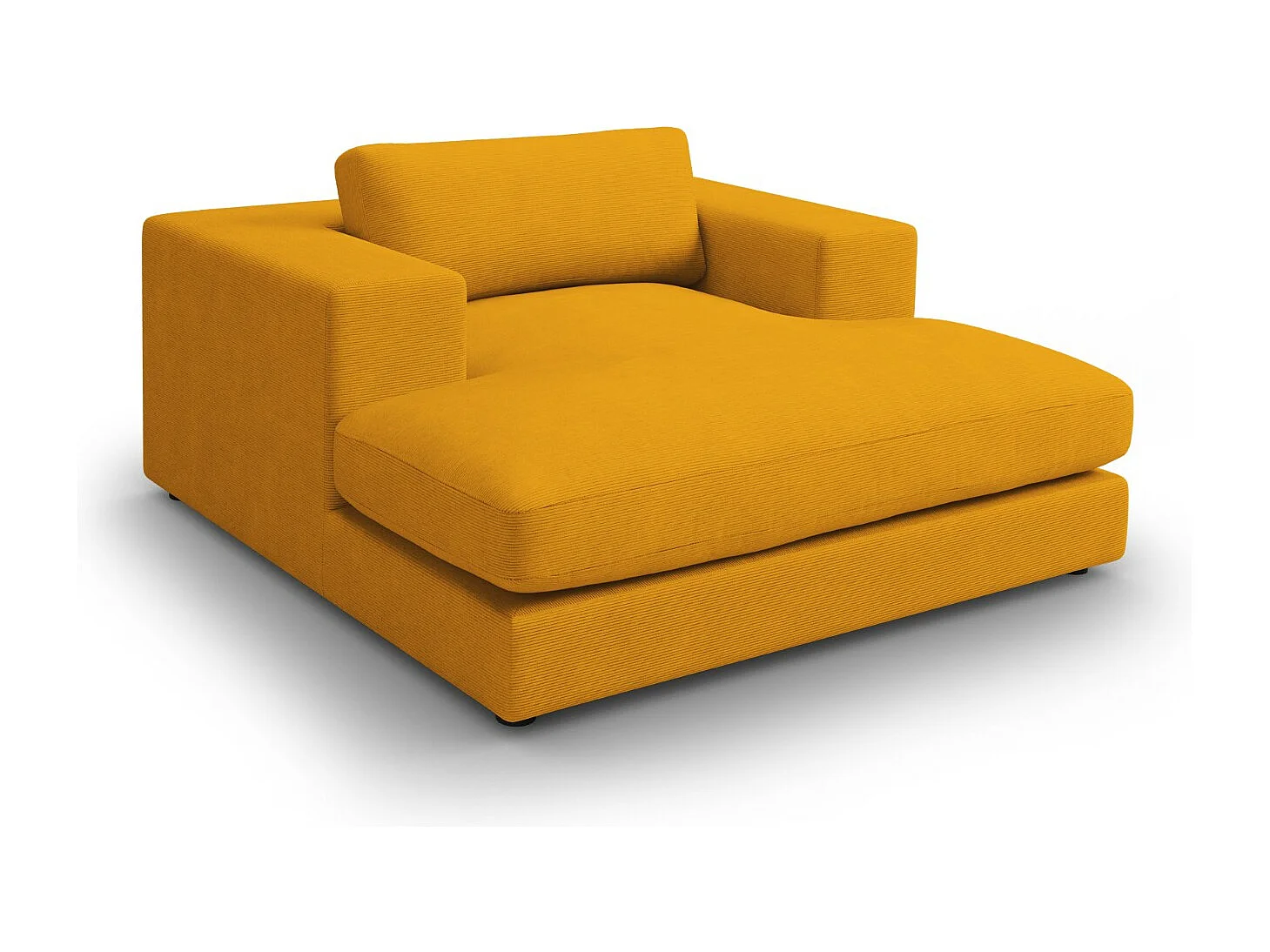 CXL by Christian Lacroix - Cama de dia "Tendance" em veludo cotelê amarelo - 156x140x72cm