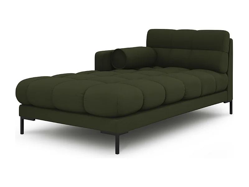 Cosmopolitan Design - Chaise longue de angulo izquierdo "Bali" de tejido estructural verde - 185x102x75cm