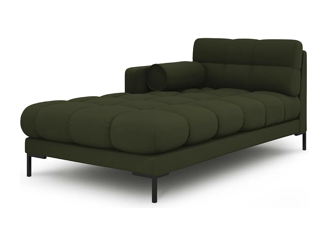 Cosmopolitan Design - Chaise longue sinistra "Bali" in tessuto strutturato verde - 185x102x75cm