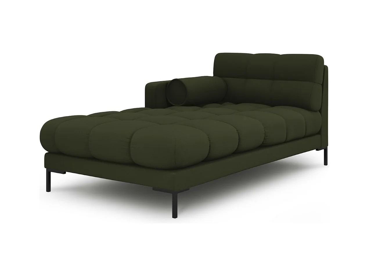 Cosmopolitan Design - Méridienne gauche "Bali" en tissu structurel vert - 185x102x75cm