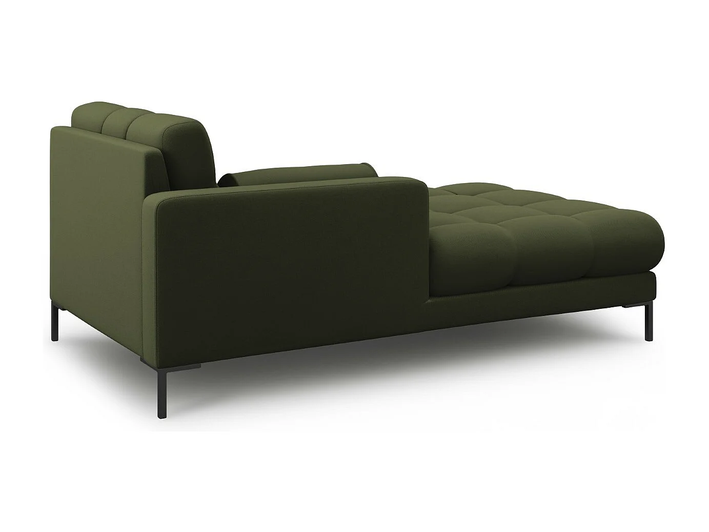 Cosmopolitan Design - Méridienne gauche "Bali" en tissu structurel vert - 185x102x75cm