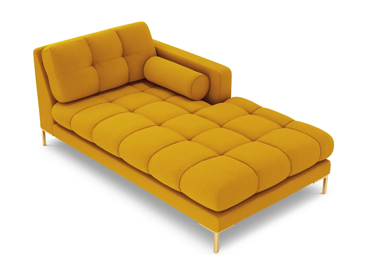 Cosmopolitan Design - Méridienne droite "Bali" en tissu structurel jaune - 185x102x75cm