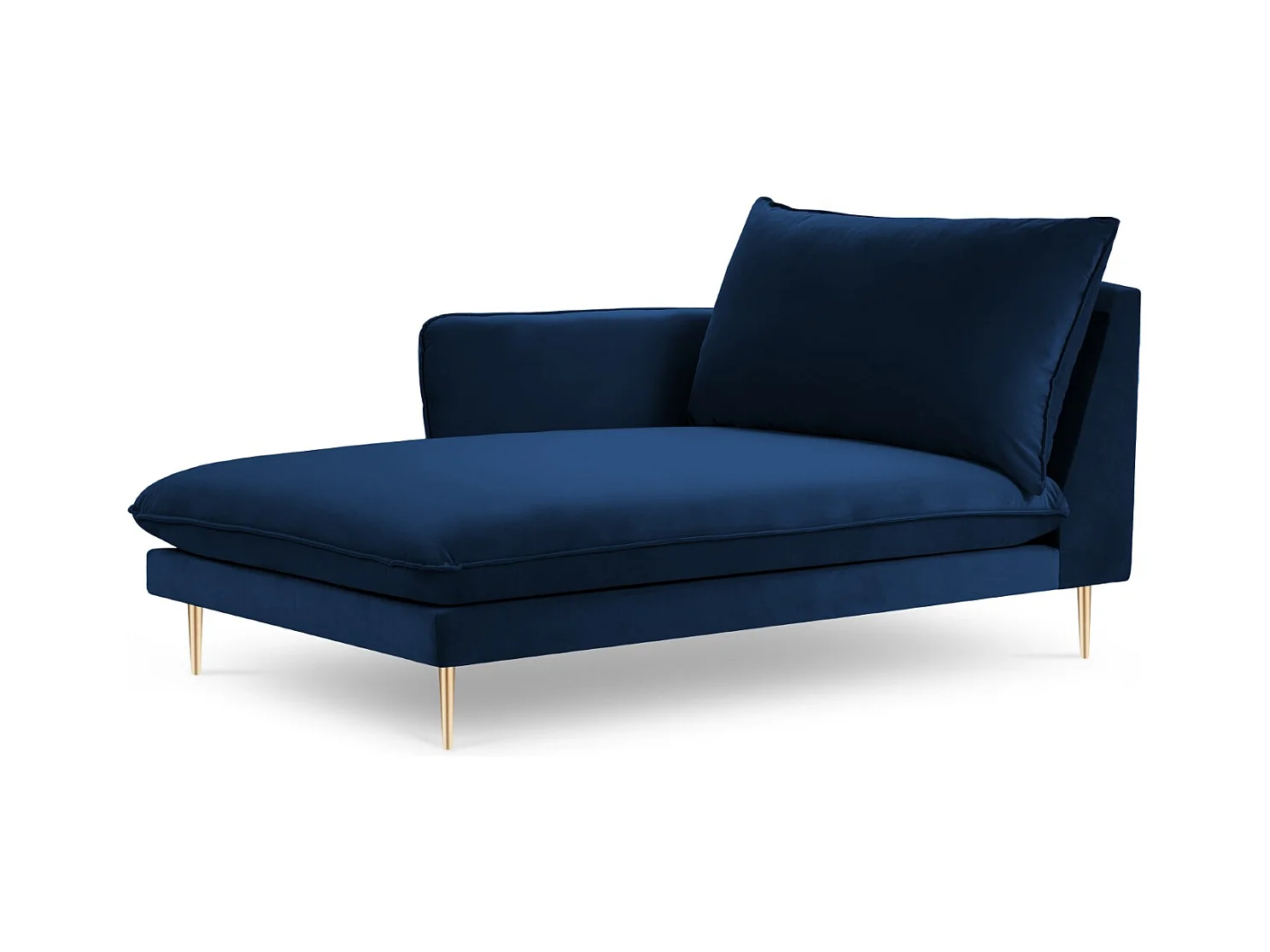 Cosmopolitan Design - Linker meridiaan "Vienna" Flueel, Koningsblauw - 170x110x95cm