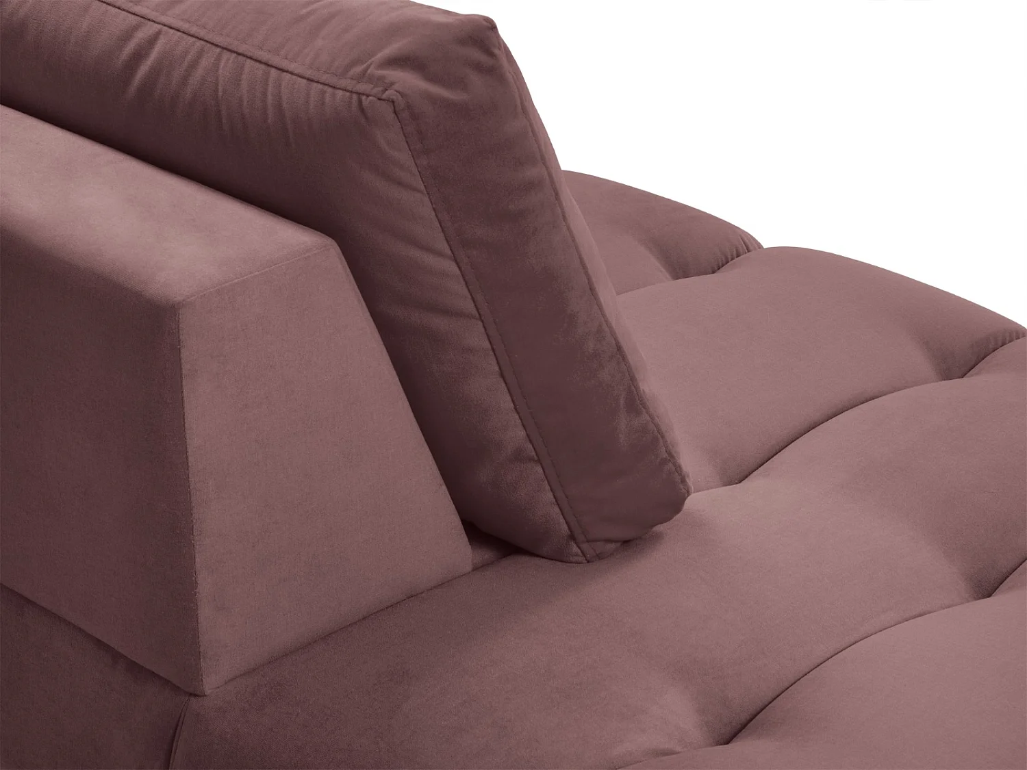 Cosmopolitan Design - Chaise longue esquerda "Hastings" 2 lugares em veludo rosa - 216x102x75cm