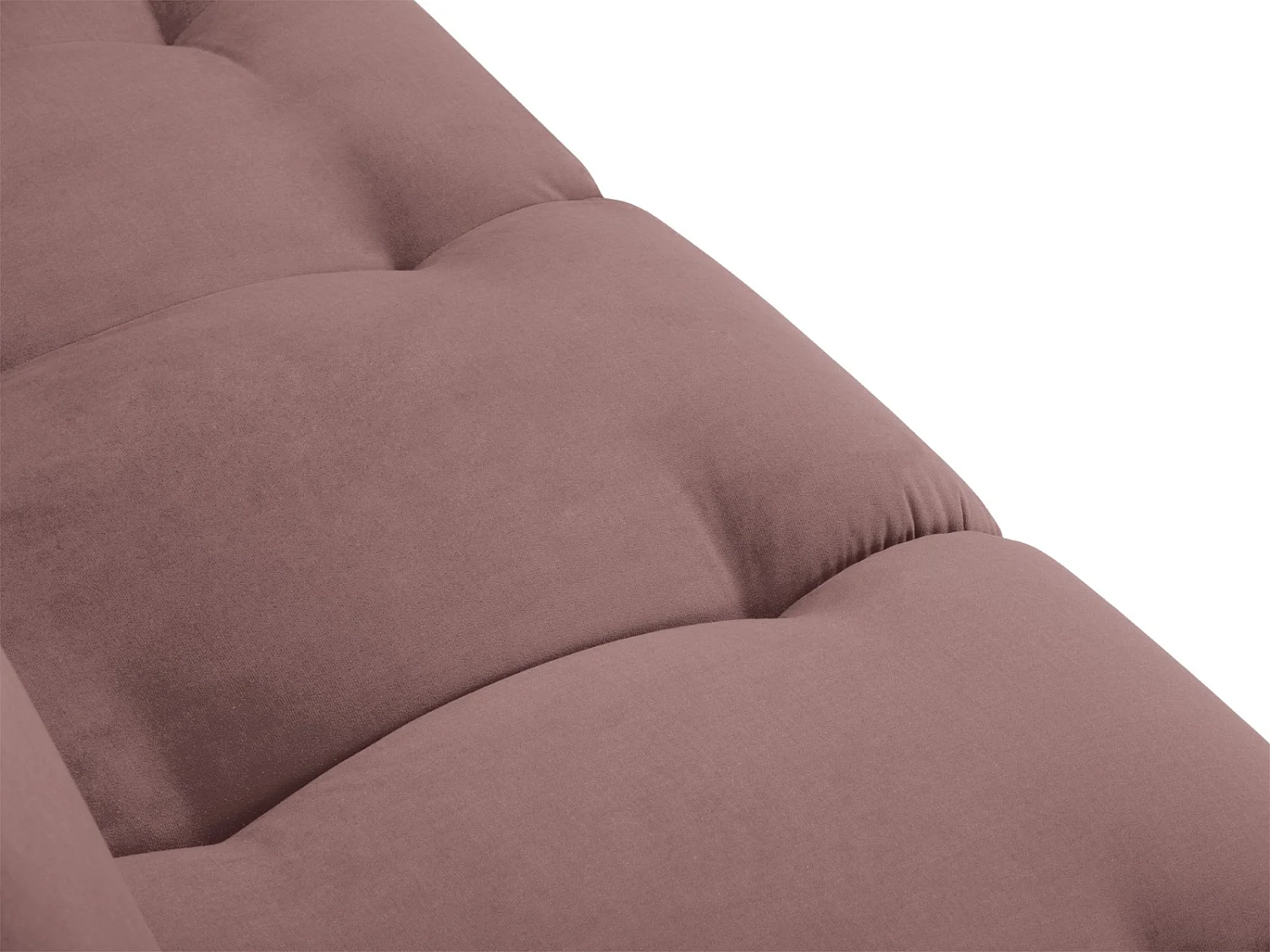 Cosmopolitan Design - Chaise longue esquerda "Hastings" 2 lugares em veludo rosa - 216x102x75cm