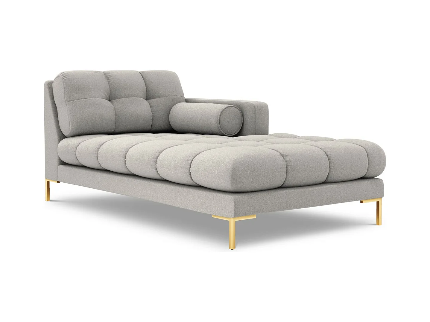 Cosmopolitan Design - Rechter chaise longue "Bali" Structurele stof, Lichtgrijs - 185x102x75cm