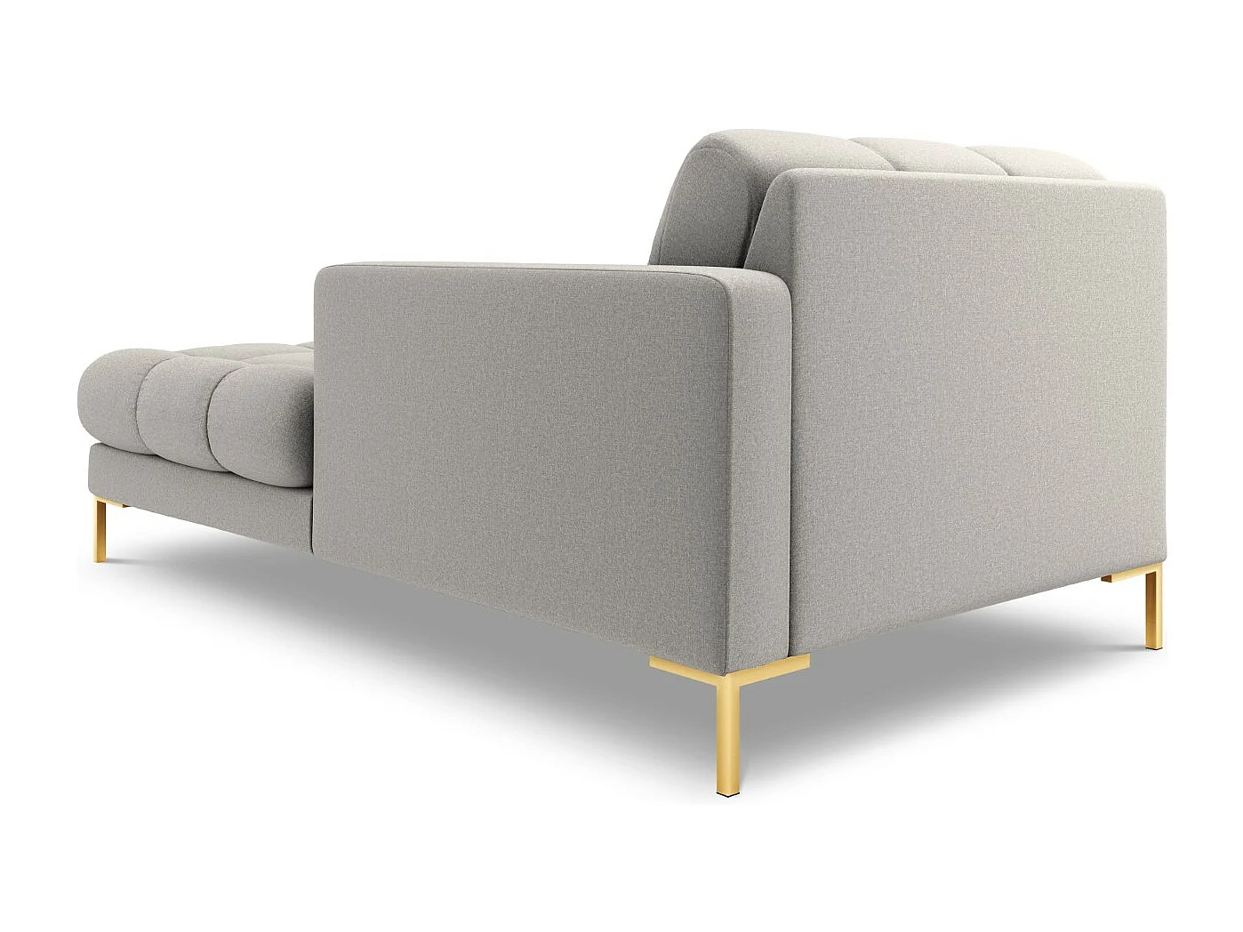 Cosmopolitan Design - Méridienne droite "Bali" en tissu structurel gris clair - 185x102x75cm