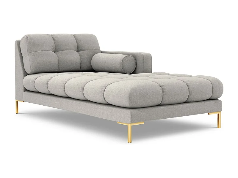 Cosmopolitan Design - Rechter chaise longue "Bali" Structurele stof, Lichtgrijs - 185x102x75cm