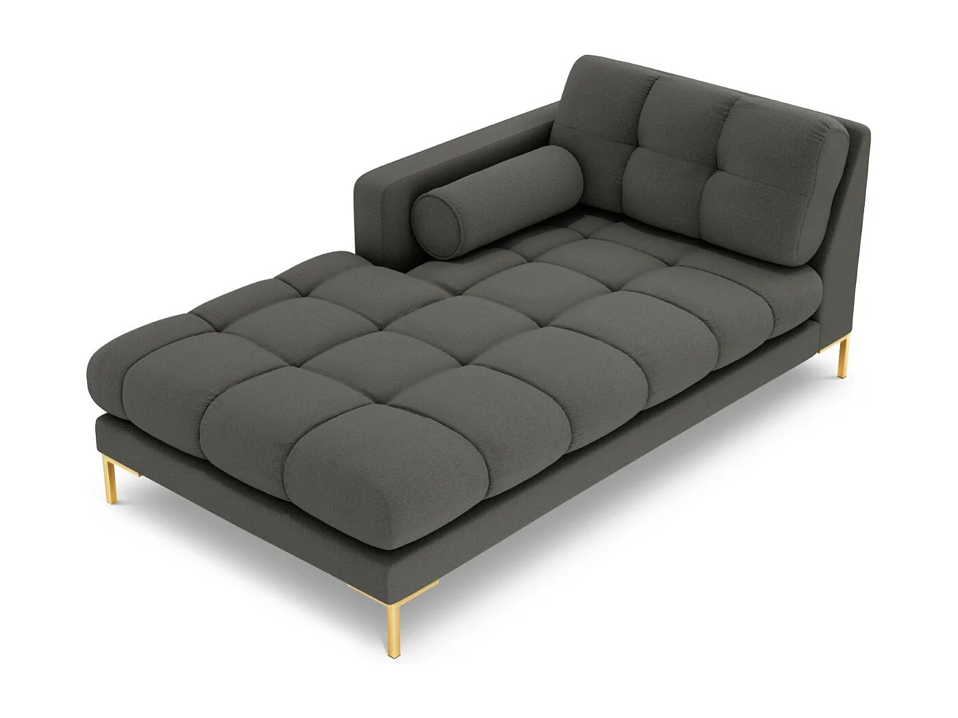 Cosmopolitan Design - Chaise longue de angulo izquierdo "Bali" de tejido estructural gris oscuro - 185x102x75cm