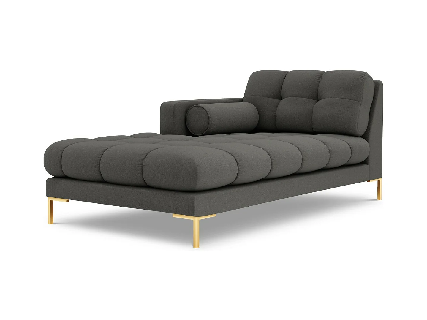 Cosmopolitan Design - Linker meridiaan "Bali" Structurele stof, Donkergrijs - 185x102x75cm