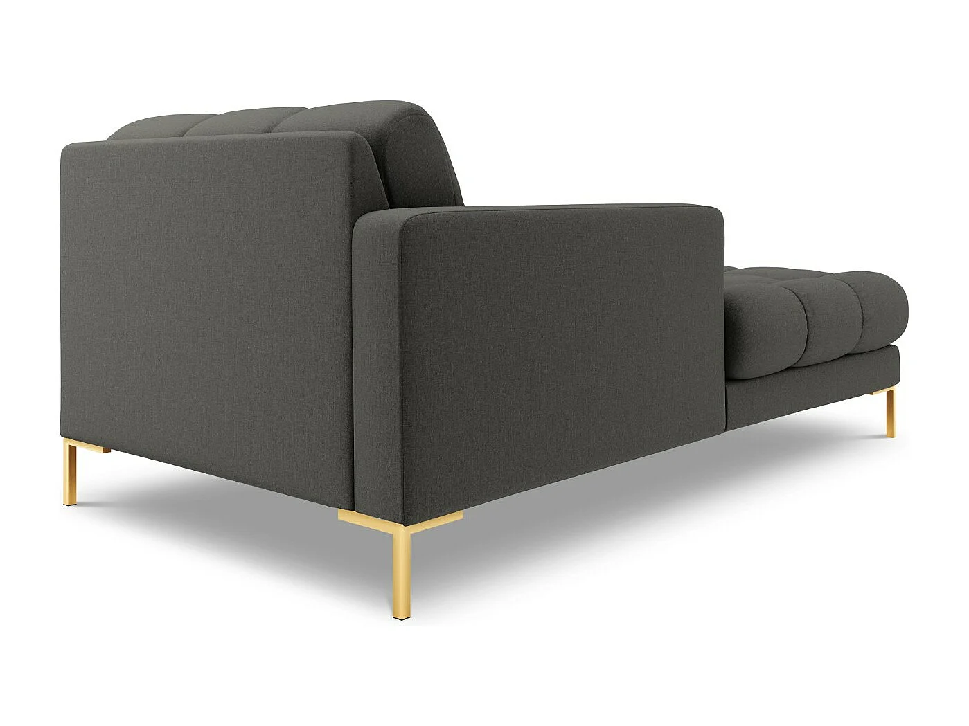 Cosmopolitan Design - Méridienne gauche "Bali" en tissu structurel gris foncé - 185x102x75cm