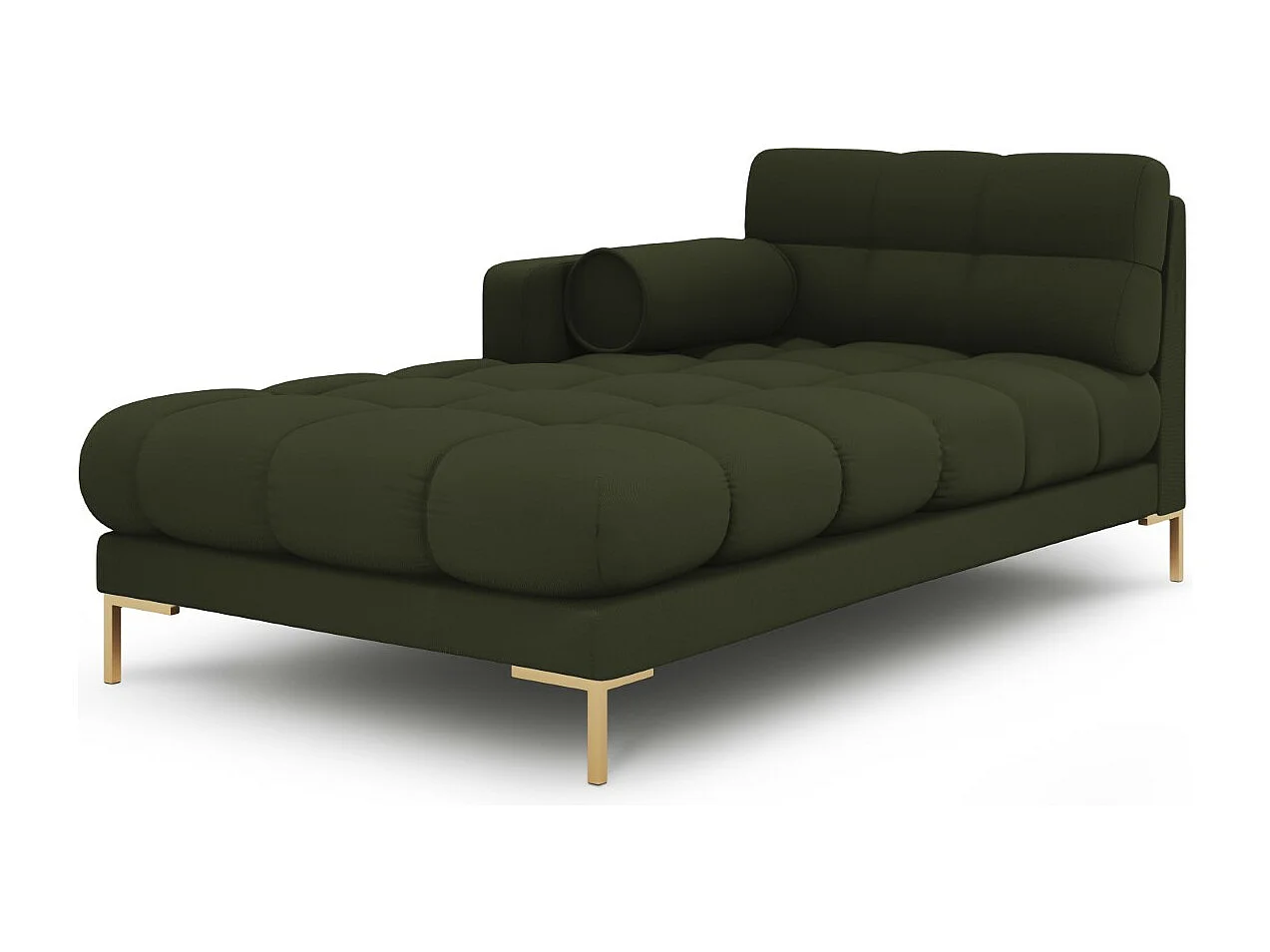 Cosmopolitan Design - Méridienne gauche "Bali" en tissu structurel vert - 185x102x75cm