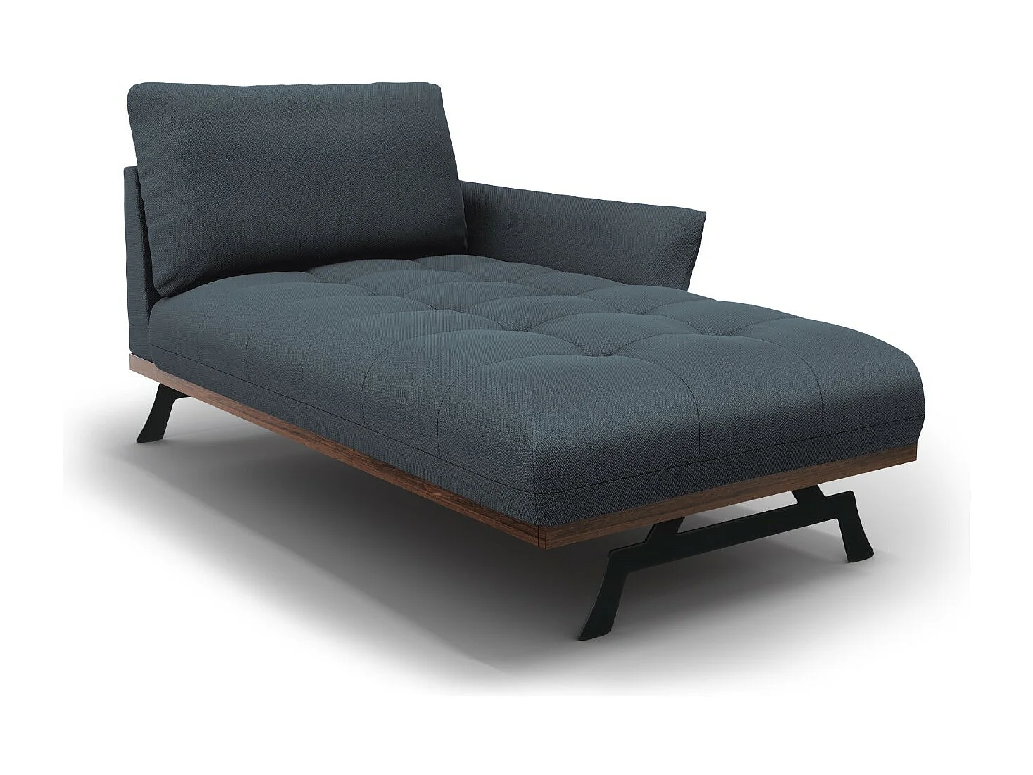 CXL by Christian Lacroix - Méridienne droite "Olivier" en tissu structurel bleu - 171x100x87cm