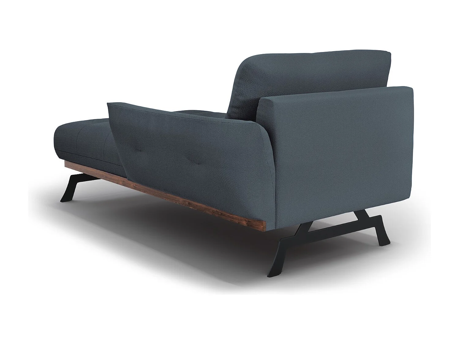 CXL by Christian Lacroix - Méridienne droite "Olivier" en tissu structurel bleu - 171x100x87cm