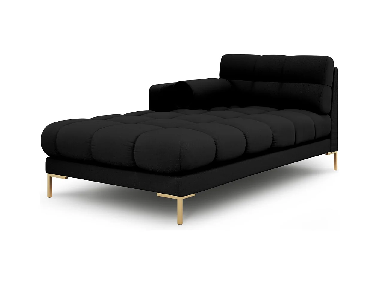 Cosmopolitan Design - Linker meridiaan "Bali" Structurele stof, Zwart - 185x102x75cm