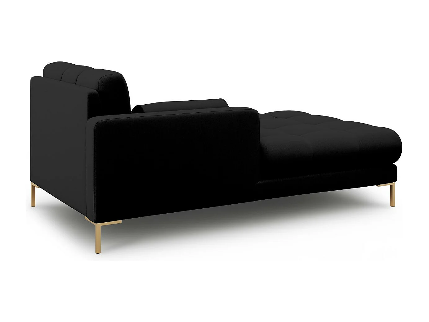 Cosmopolitan Design - Méridienne gauche "Bali" en tissu structurel noir - 185x102x75cm