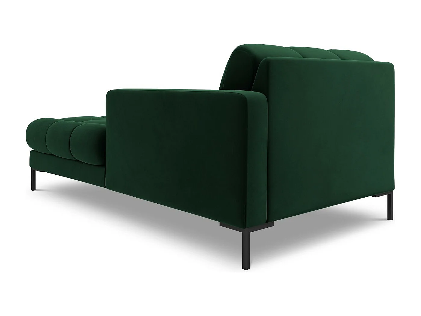Cosmopolitan Design - Chaise longue destra "Bali" in velluto verde bottiglia - 185x102x75cm