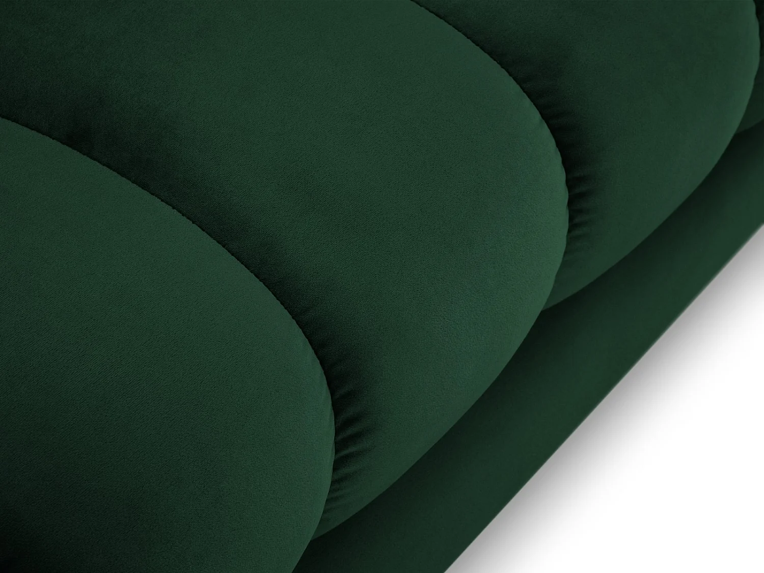 Cosmopolitan Design - Chaise longue destra "Bali" in velluto verde bottiglia - 185x102x75cm
