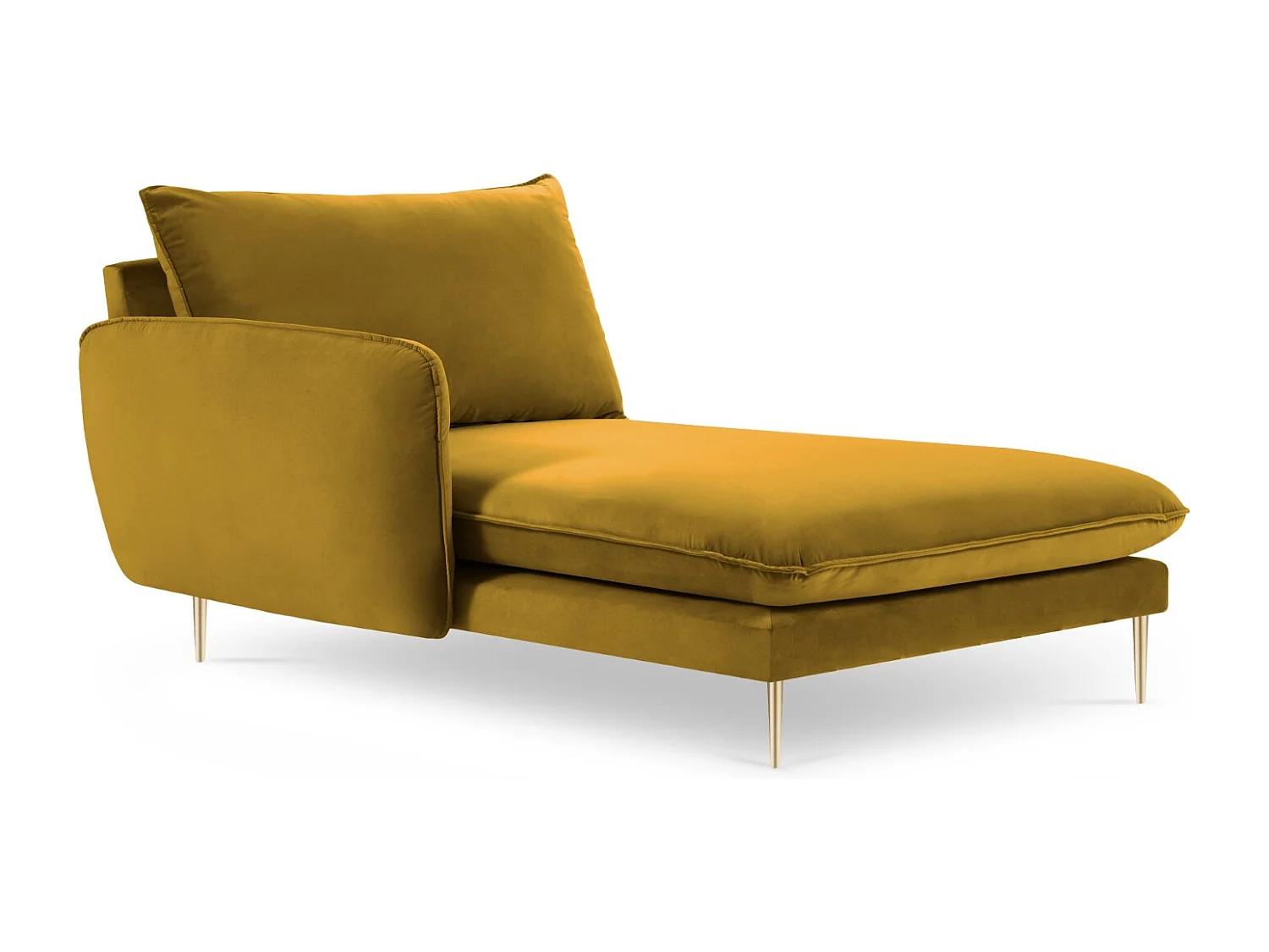 Cosmopolitan Design - Méridienne gauche "Vienna" en velours jaune - 170x110x95cm