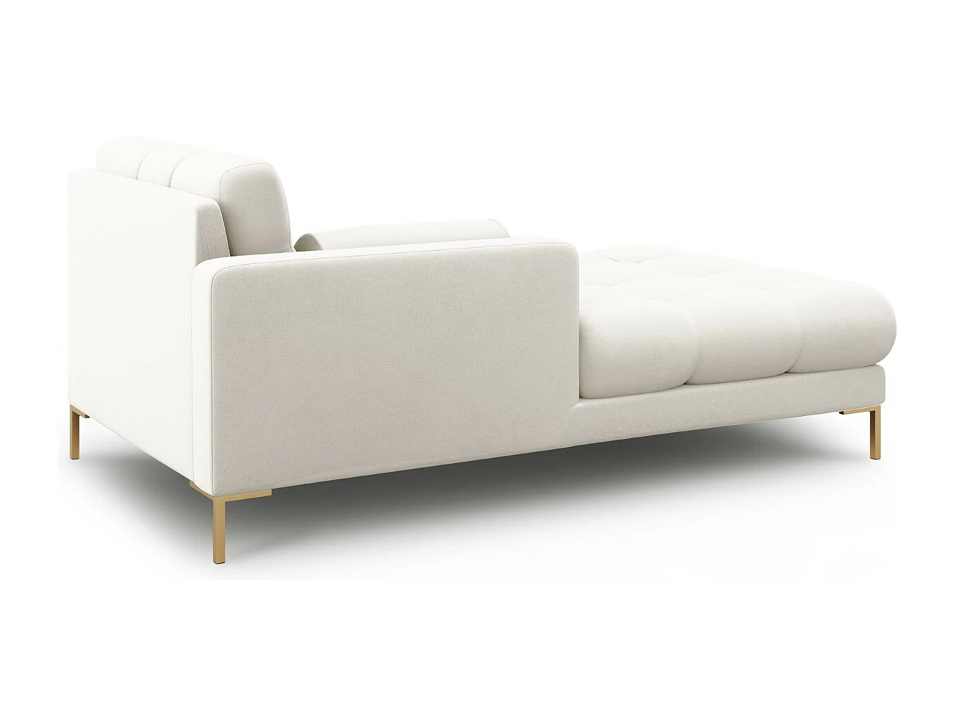 Cosmopolitan Design - Chaise longue de angulo izquierdo "Bali" de tejido estructural beige claro - 185x102x75cm