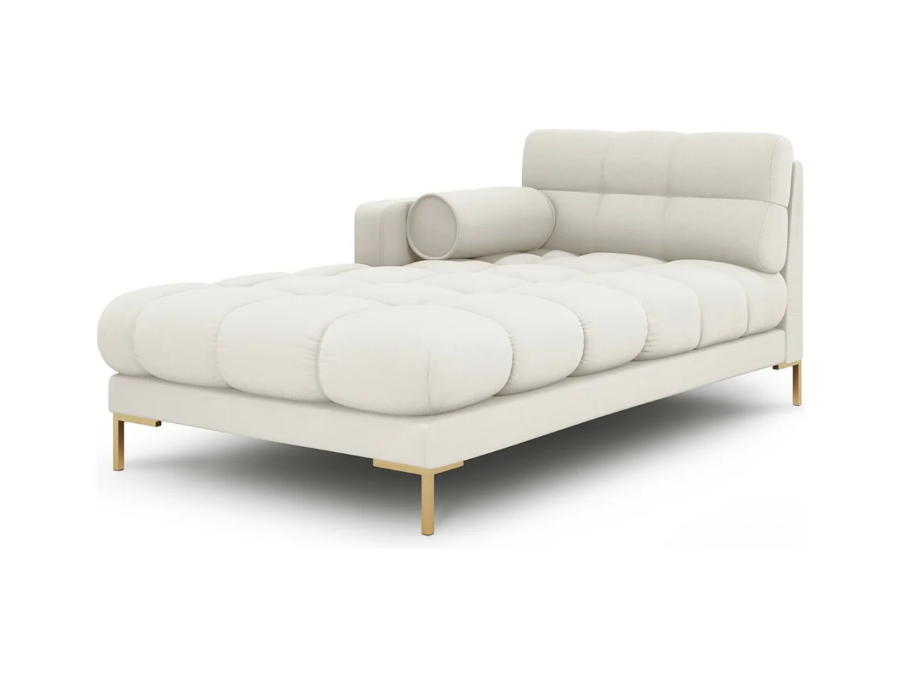 Cosmopolitan Design - Linker meridiaan "Bali" Structurele stof, Lichtbeige - 185x102x75cm