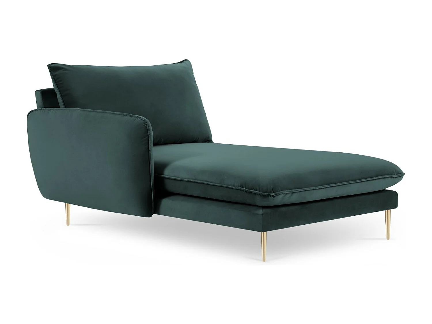 Cosmopolitan Design - Méridienne gauche "Vienna" en velours pétrole - 170x110x95cm