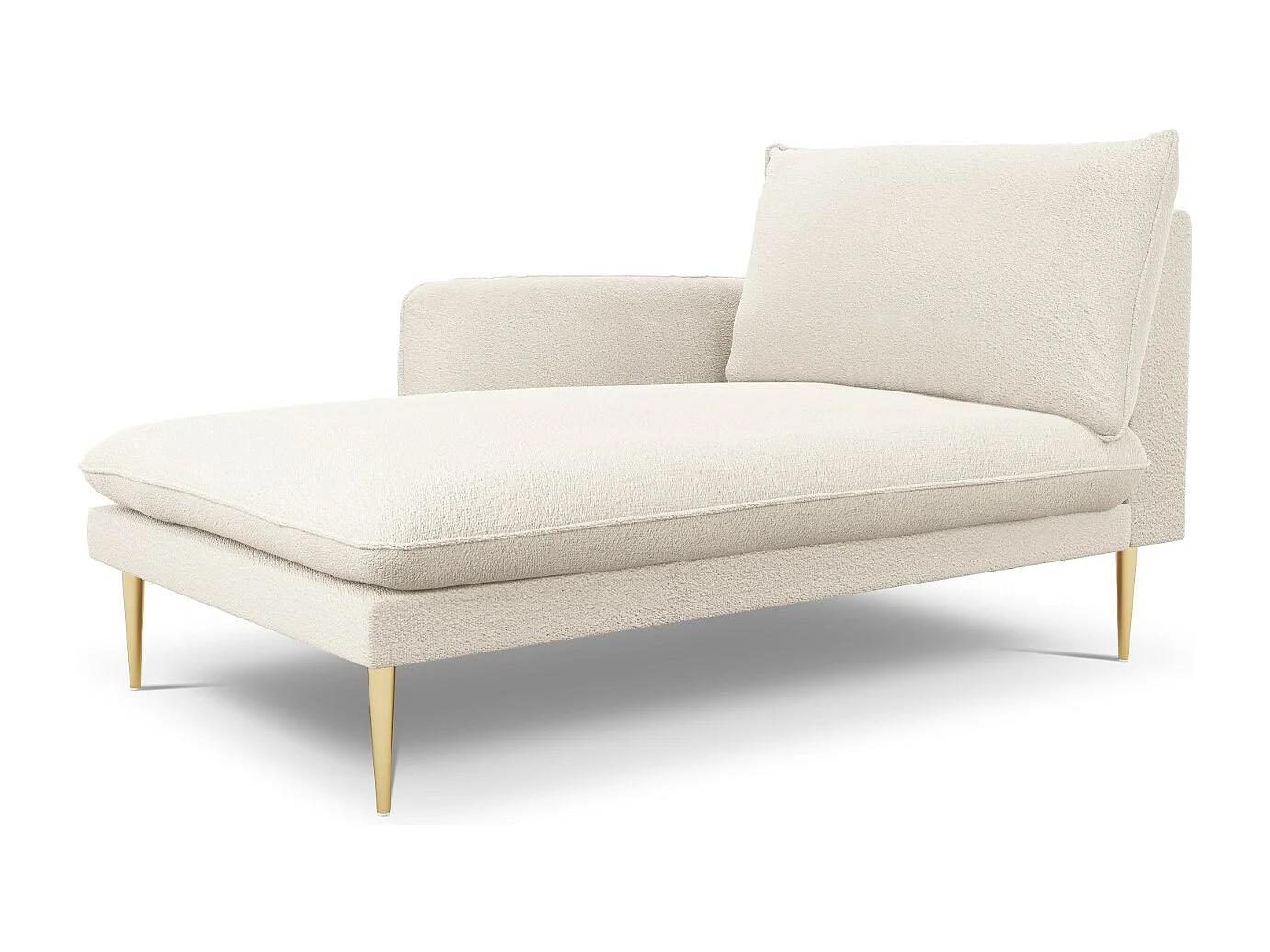 Cosmopolitan Design - Méridienne gauche "Vienna" en bouclé beige - 170x110x95cm