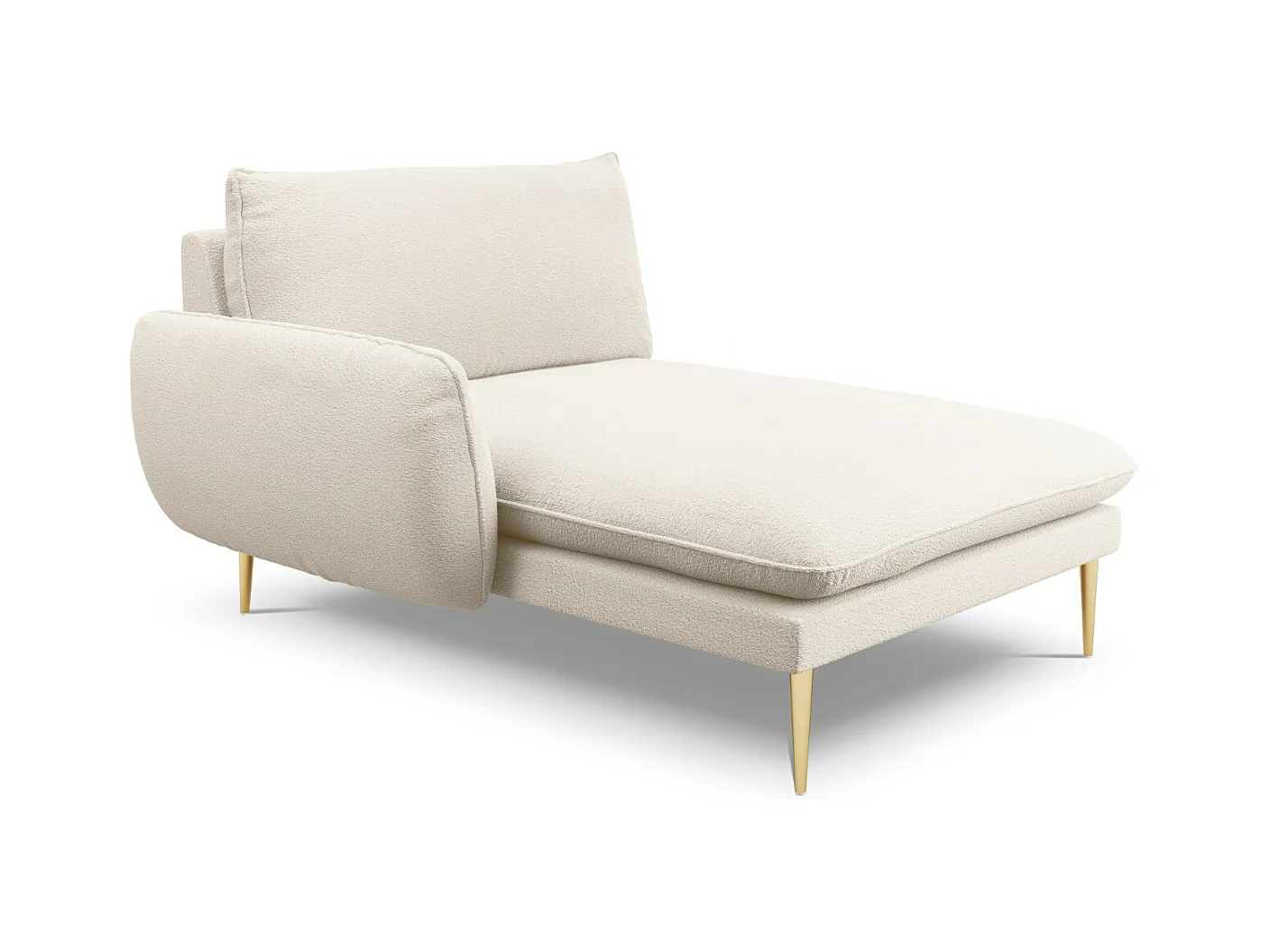 Cosmopolitan Design - Linker meridiaan "Vienna" Boucle, Beige - 170x110x95cm