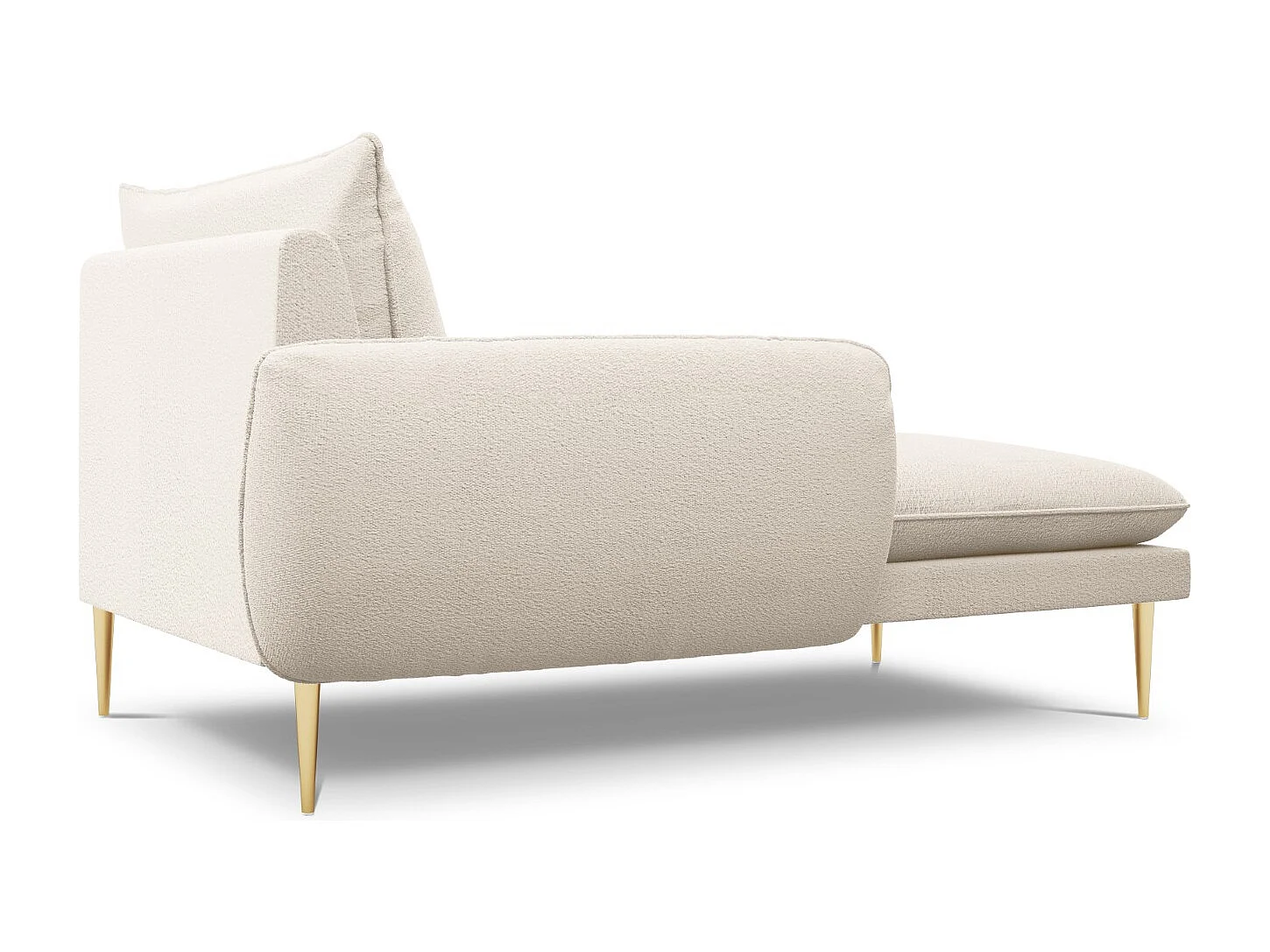 Cosmopolitan Design - Chaise longue esquerda "Vienna" em tecido bouclé bege - 170x110x95cm
