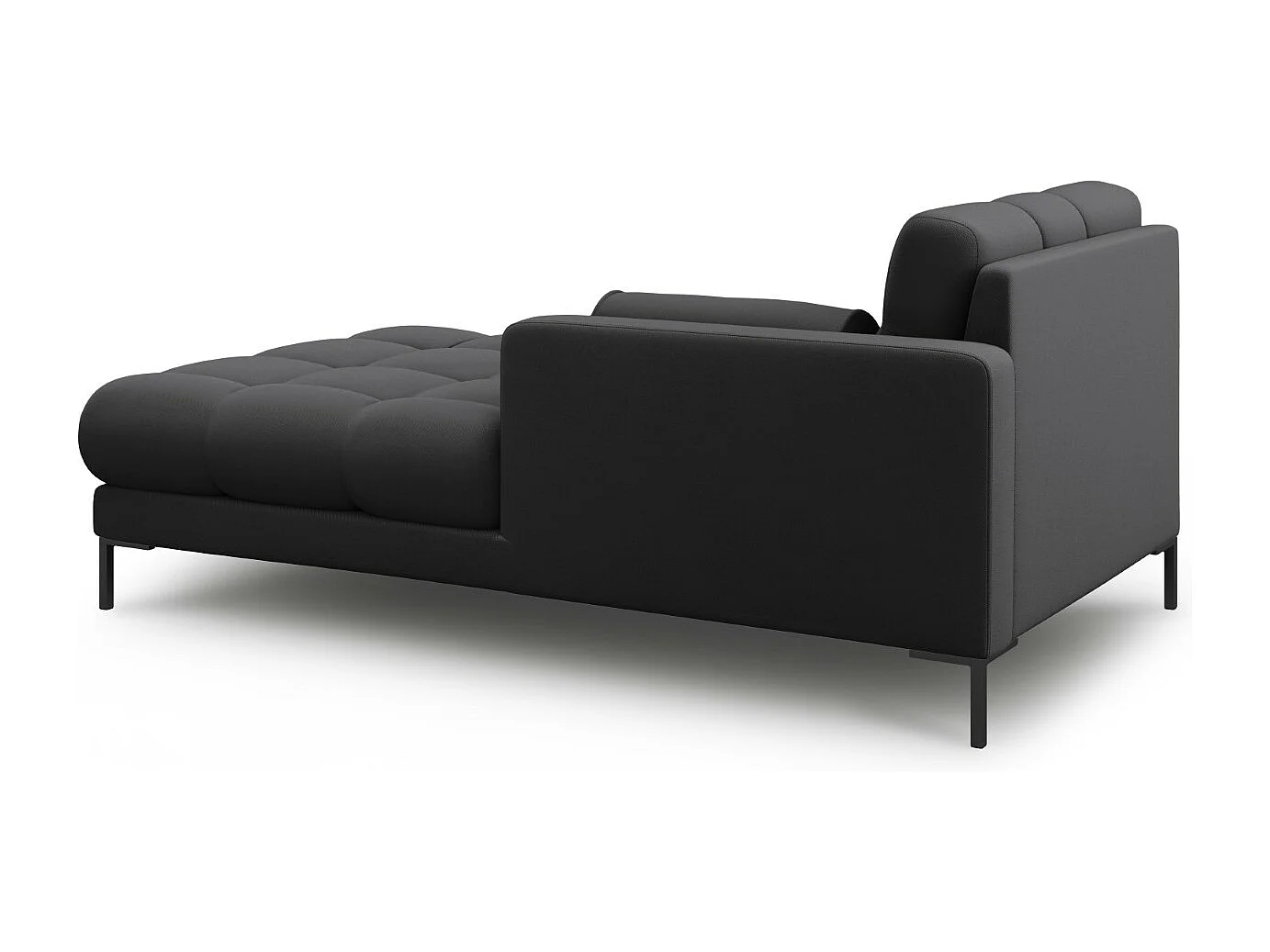 Cosmopolitan Design - Chaise longue de angulo derecho "Bali" de tejido estructural gris oscuro - 185x102x75cm