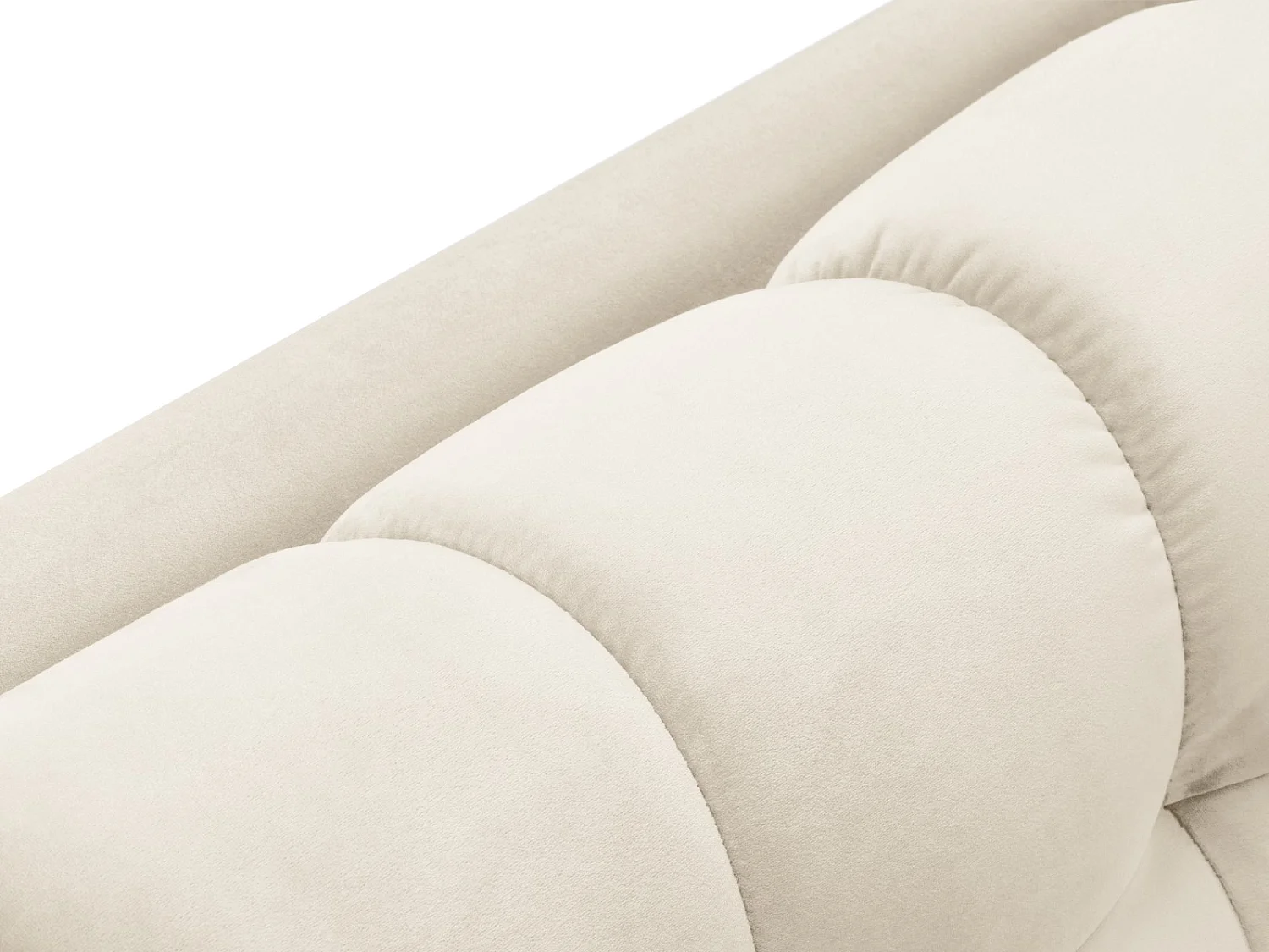 Cosmopolitan Design - Rechter chaise longue "Bali" Flueel, Lichtbeige - 185x102x75cm