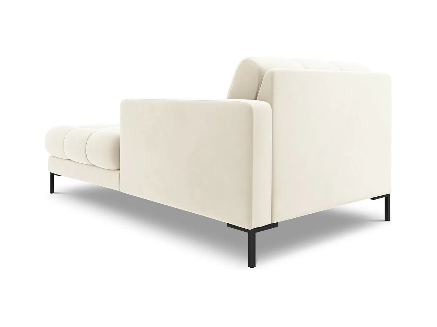 Cosmopolitan Design - Méridienne droite "Bali" en velours beige clair - 185x102x75cm