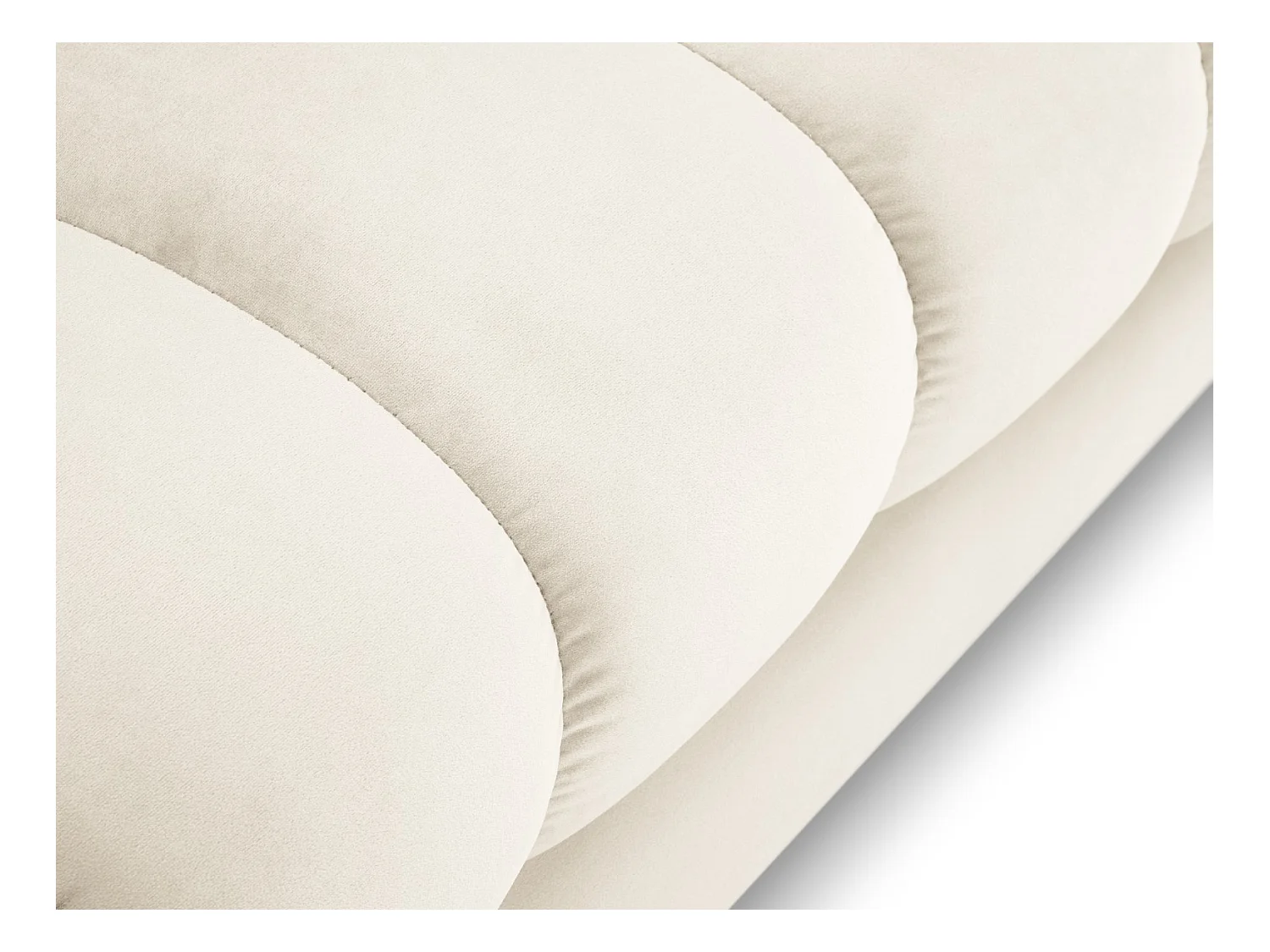 Cosmopolitan Design - Méridienne droite "Bali" en velours beige clair - 185x102x75cm