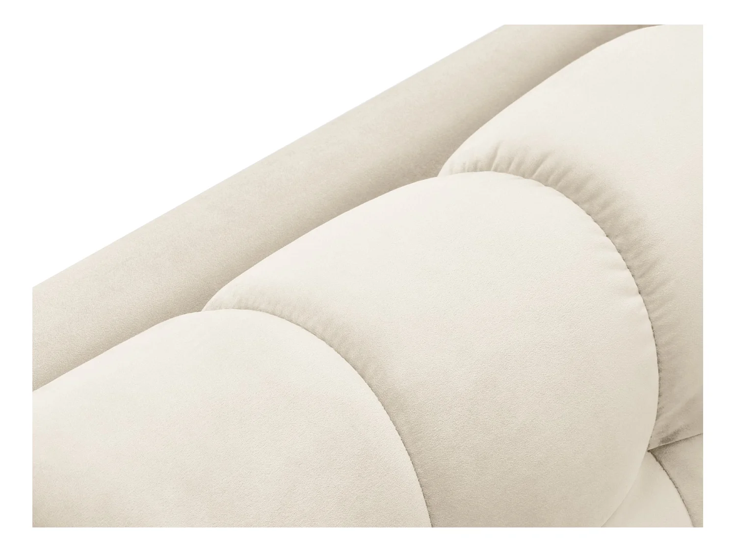 Cosmopolitan Design - Méridienne droite "Bali" en velours beige clair - 185x102x75cm