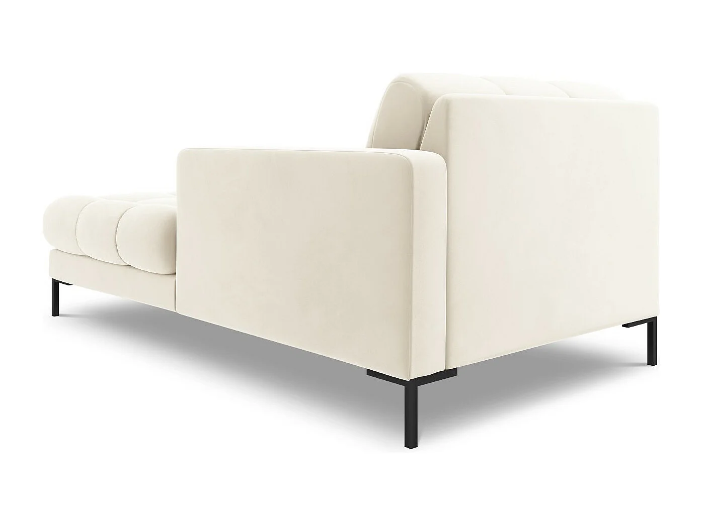 Cosmopolitan Design - Méridienne droite "Bali" en velours beige clair - 185x102x75cm