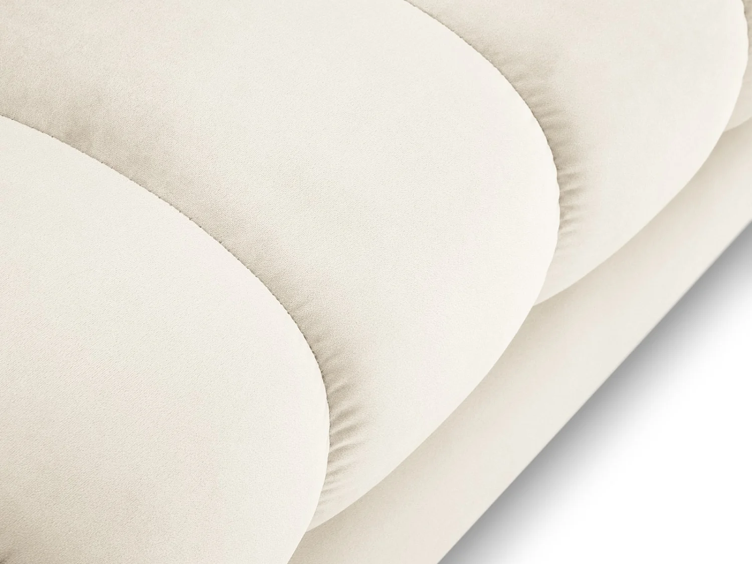 Cosmopolitan Design - Méridienne droite "Bali" en velours beige clair - 185x102x75cm