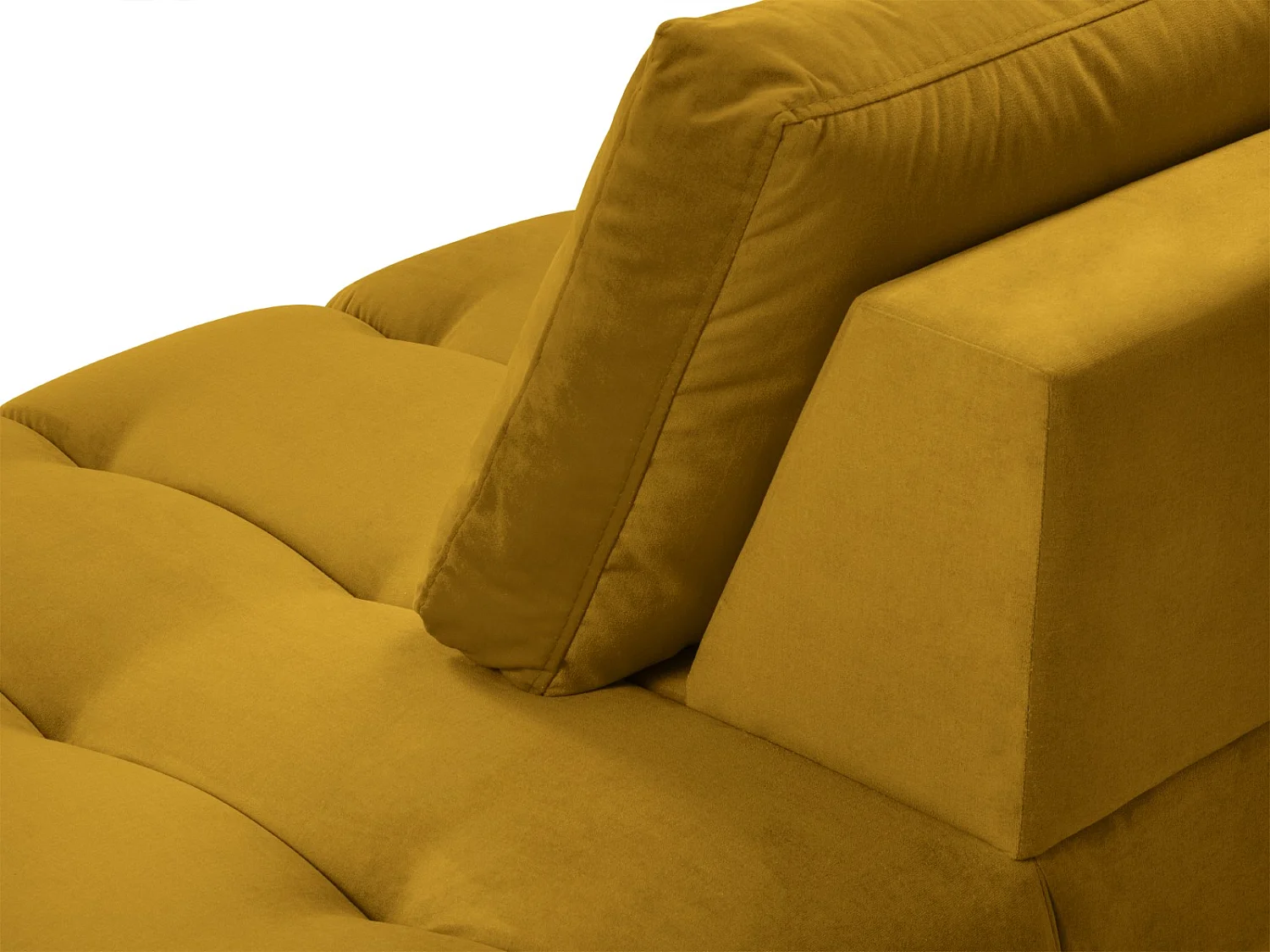 Cosmopolitan Design - Chaise longue de angulo derecho "Hastings" 2 plazas de terciopelo amarillo - 216x102x75cm