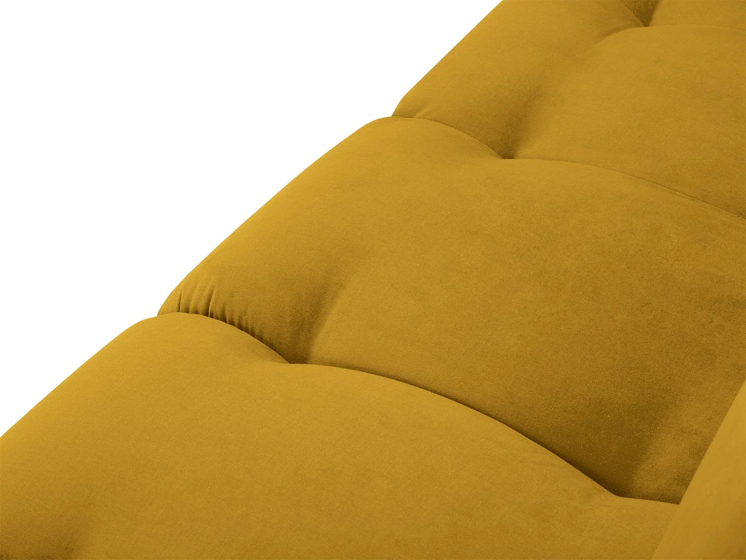 Cosmopolitan Design - Chaise longue direita "Hastings" 2 lugares em veludo amarelo - 216x102x75cm