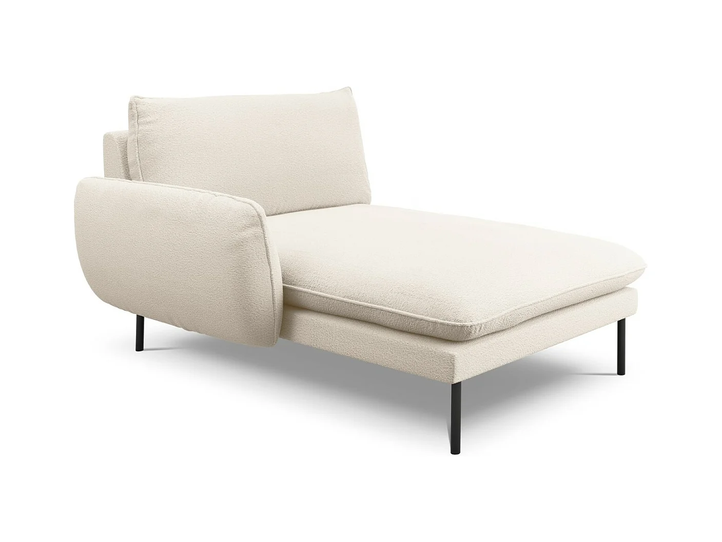 Cosmopolitan Design - Chaise longue sinistra "Vienna" in bouclé beige - 170x110x95cm