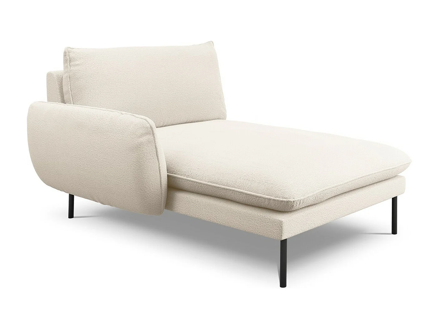 Cosmopolitan Design - Méridienne gauche "Vienna" en bouclé beige - 170x110x95cm