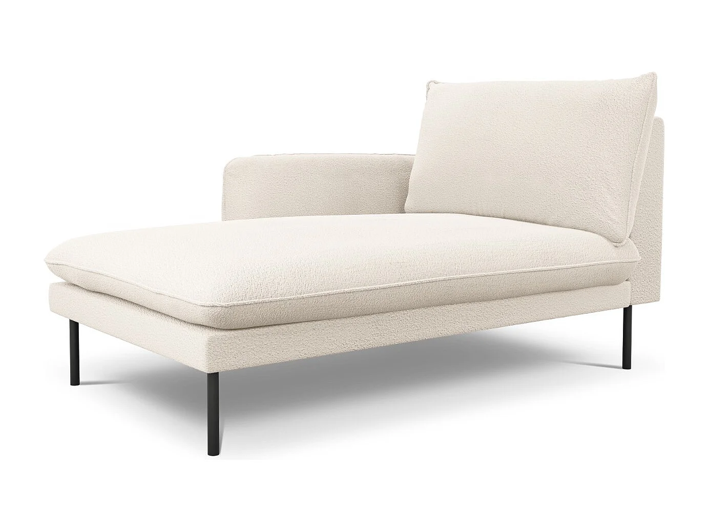 Cosmopolitan Design - Méridienne gauche "Vienna" en bouclé beige - 170x110x95cm