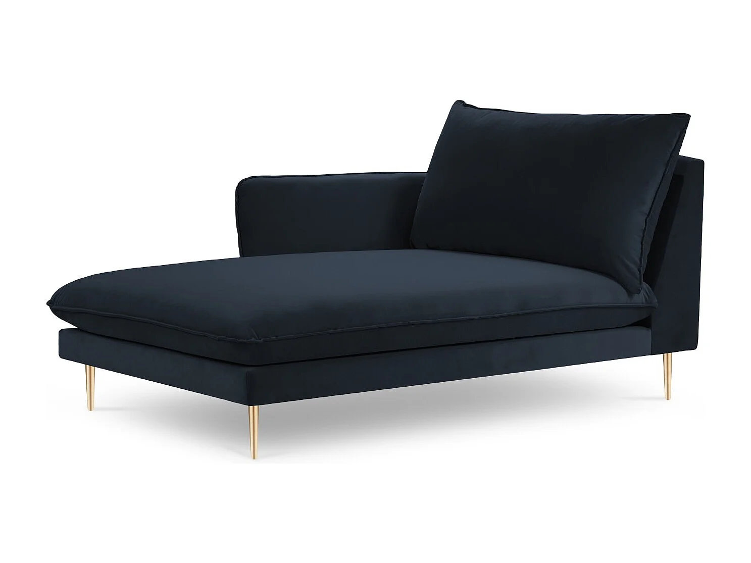 Cosmopolitan Design - Chaise longue de angulo izquierdo "Vienna" de terciopelo azul oscuro - 170x110x95cm