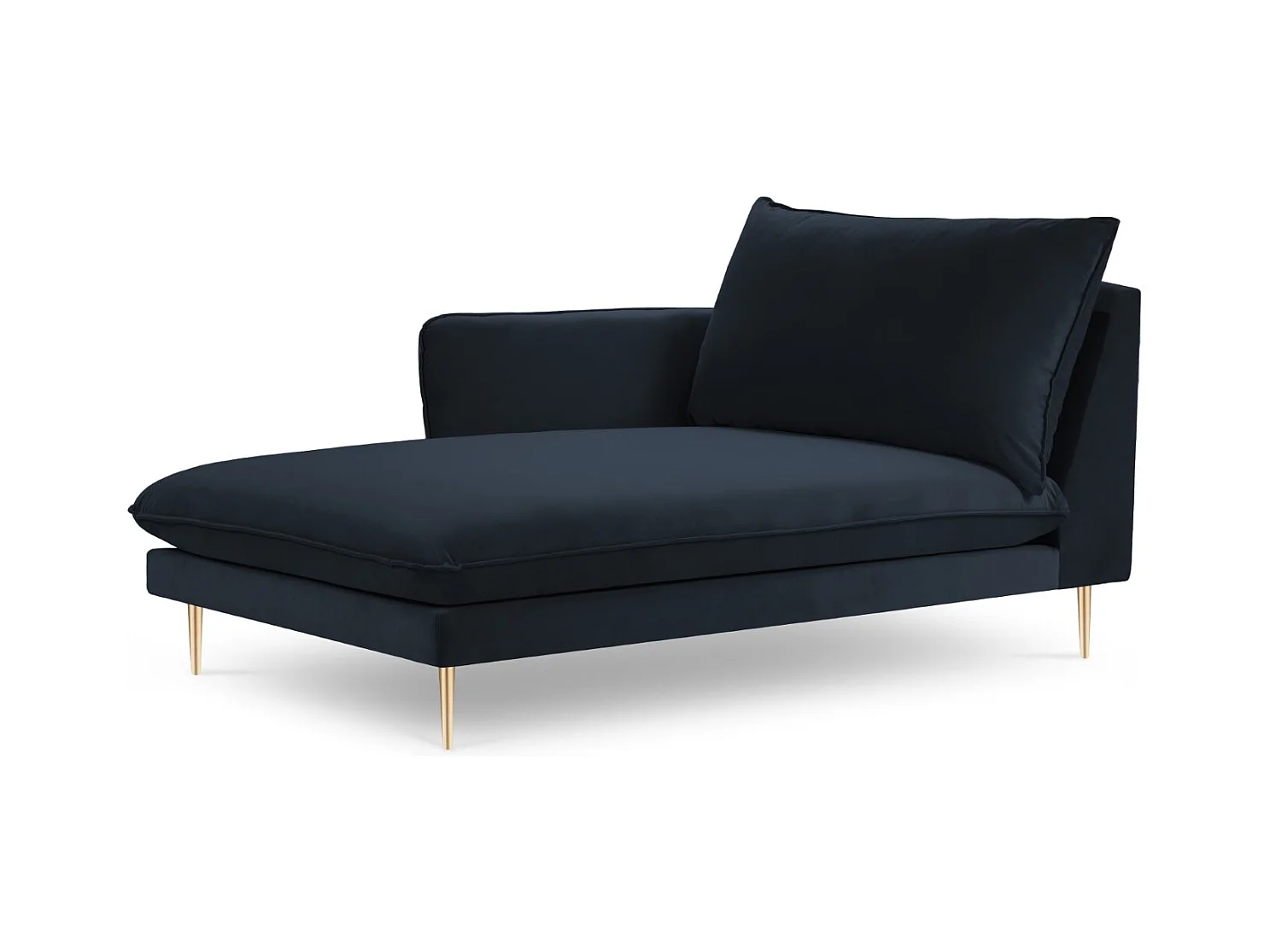Cosmopolitan Design - Linker meridiaan "Vienna" Flueel, Donkerblauw - 170x110x95cm