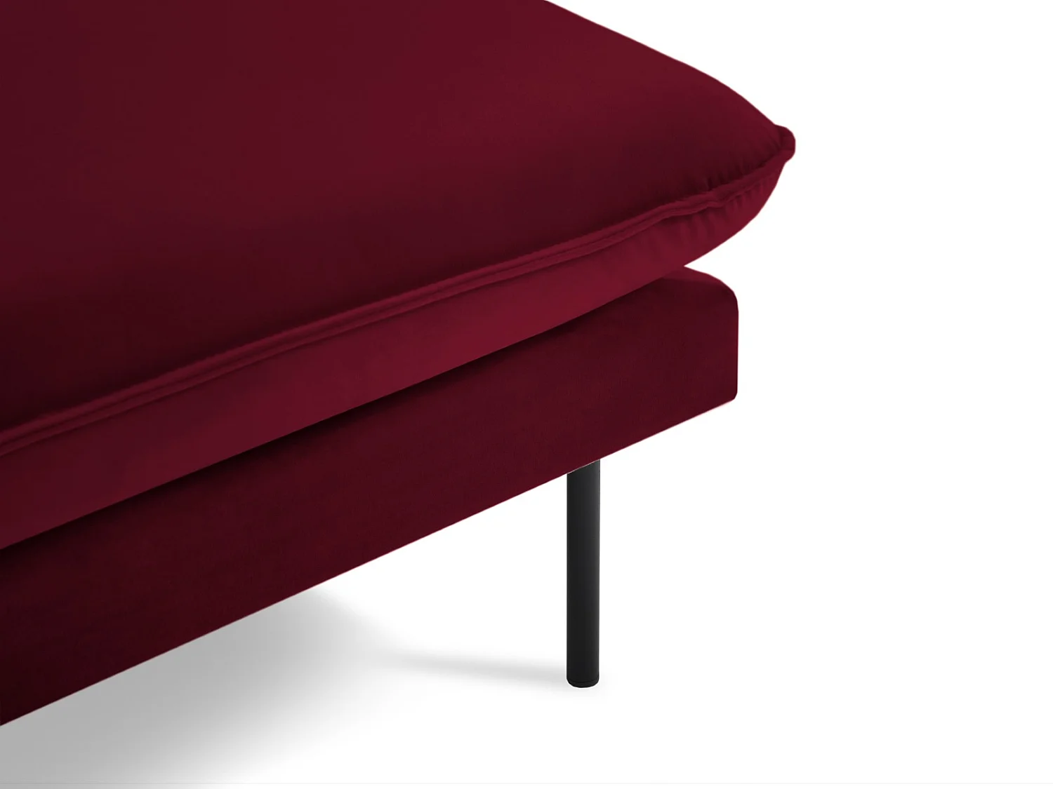 Cosmopolitan Design - Méridienne gauche "Vienna" en velours rouge - 170x110x95cm