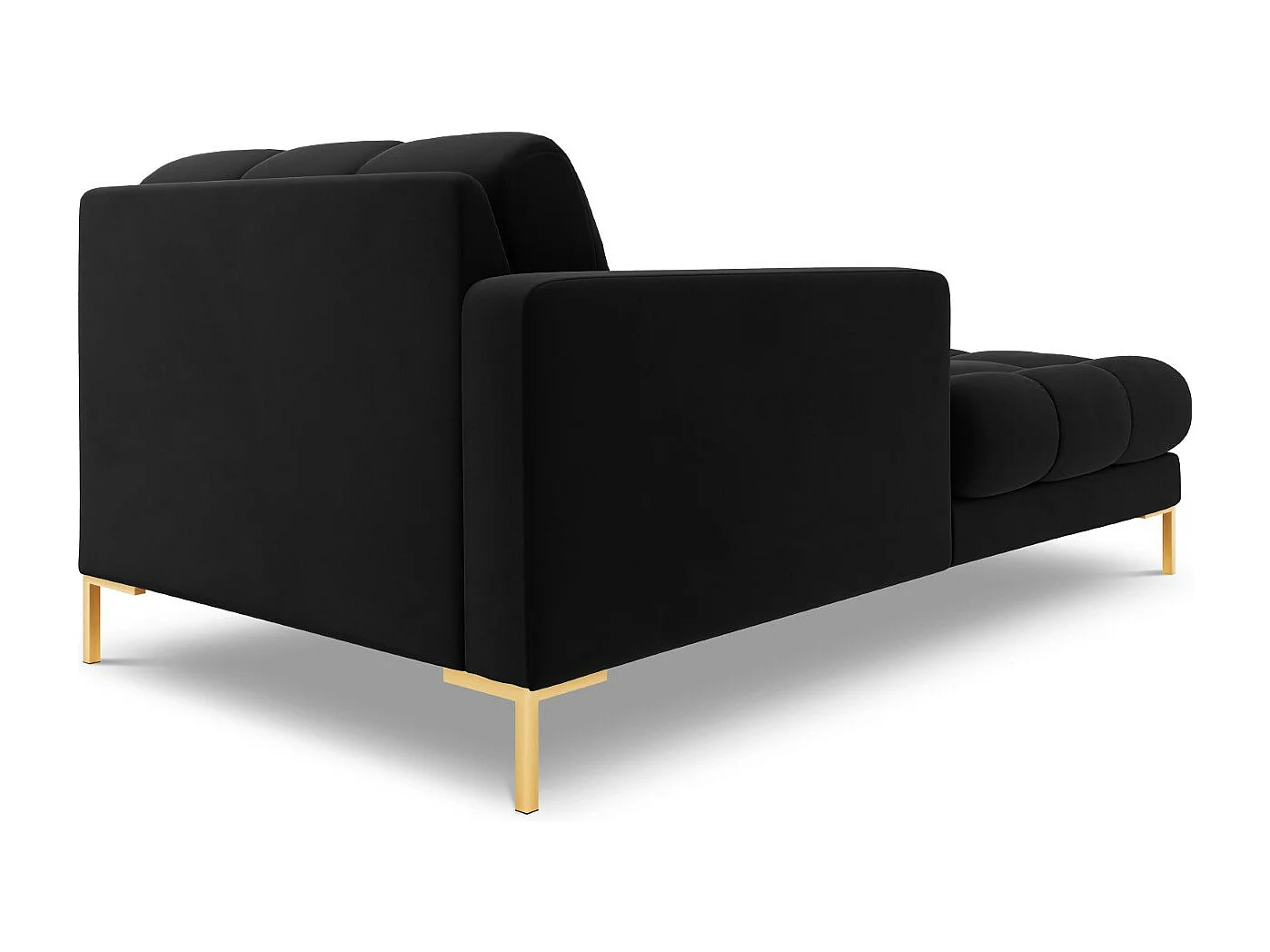 Cosmopolitan Design - Chaise longue esquerda "Bali" em veludo preto - 185x102x75cm