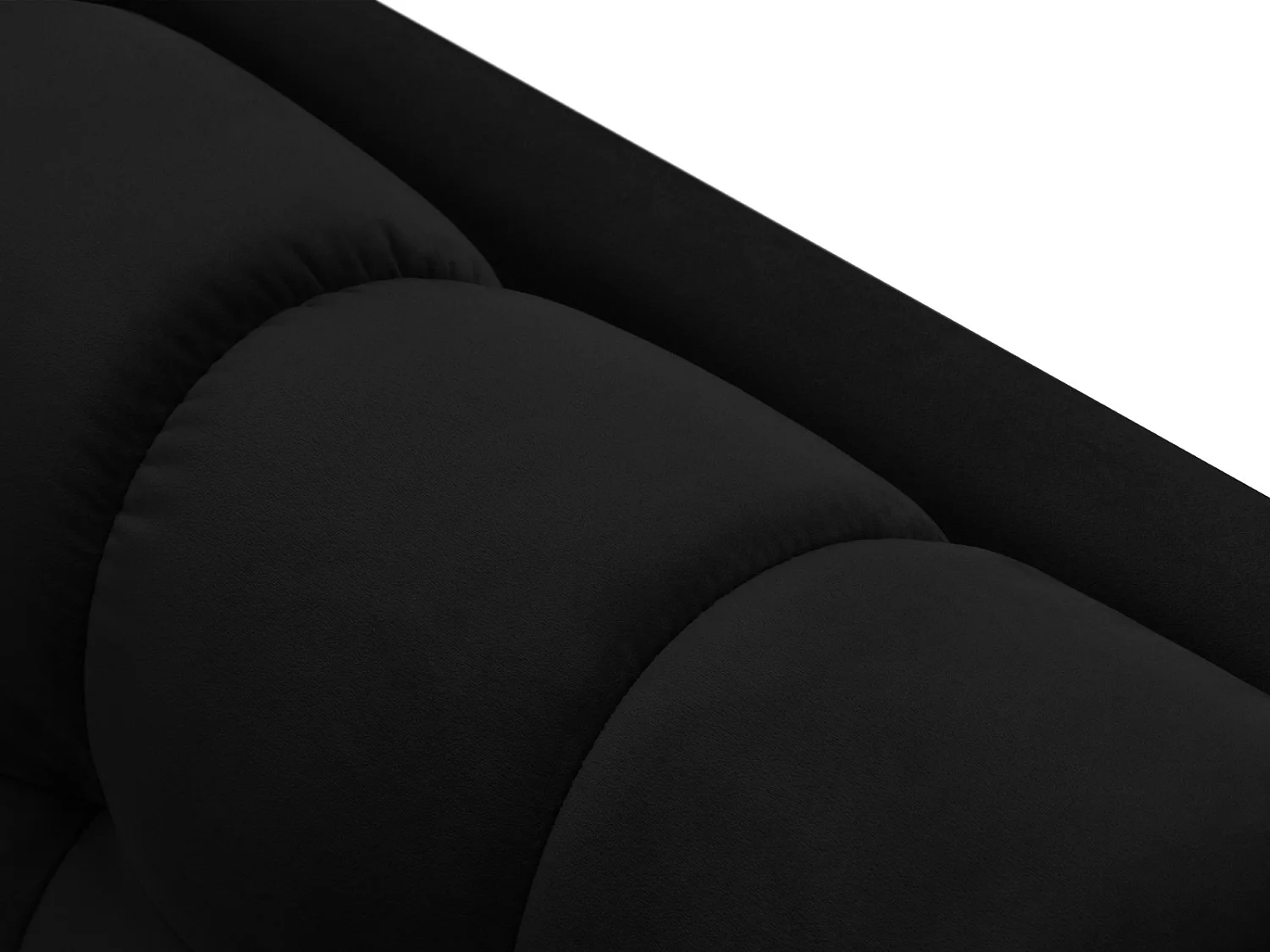 Cosmopolitan Design - Chaise longue esquerda "Bali" em veludo preto - 185x102x75cm